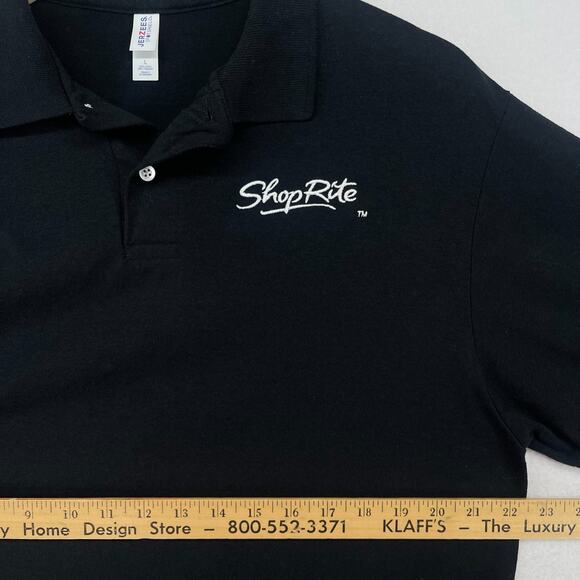 SHOPRITE Shirt L Grocery Supermarket Employee Uniform Long Sleeve Polo Black - Picture 12 of 14